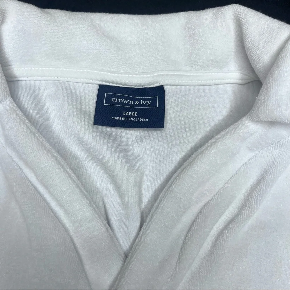 Crown & Ivy White Polo Shirt Size L - Picture 3 of 4